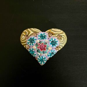Billie Beads Millefiore Medium Size Heart Pin